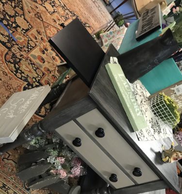 Gray & Black End Table