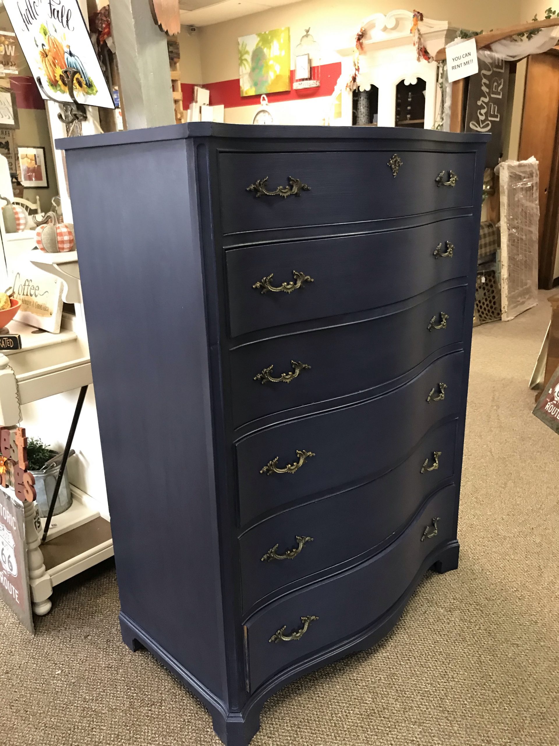 navy blue 6-drawer dresser | refreshed furnishings