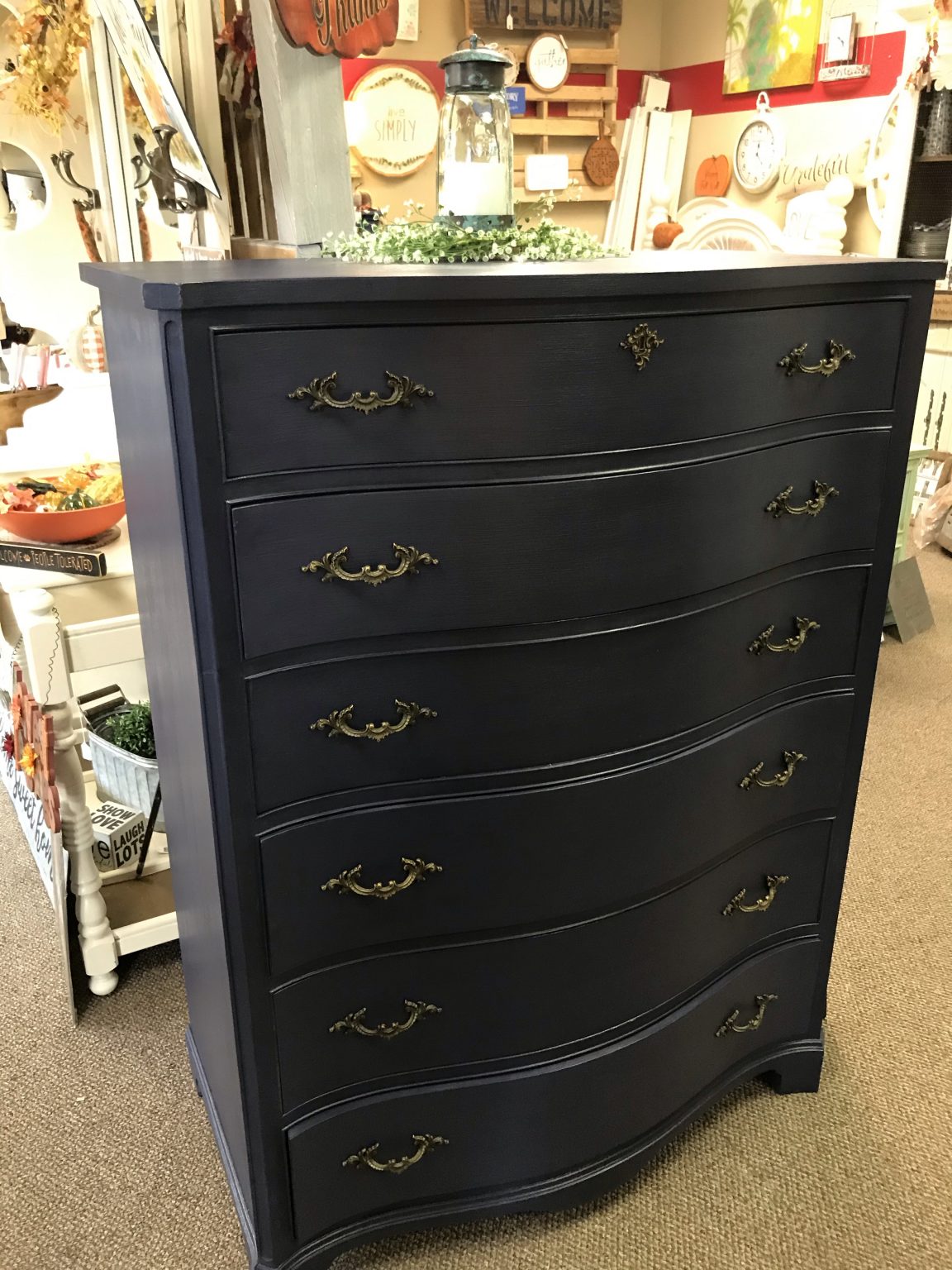 Navy Blue 6Drawer Dresser Refreshed Furnishings