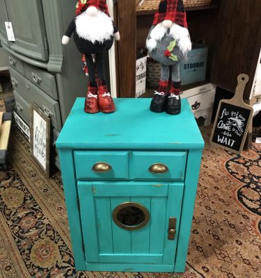 Green 1-Drawer Small Nautical Look End Table/Nightstand