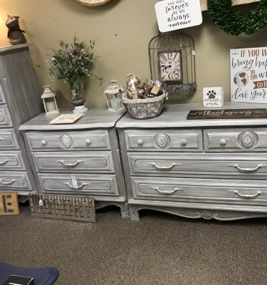 Gray & White 4-Drawer Dresser